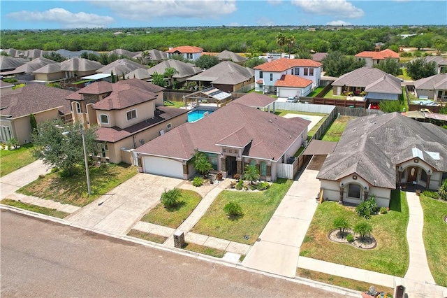 drone / aerial view with a residential view