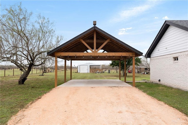 exterior space featuring driveway