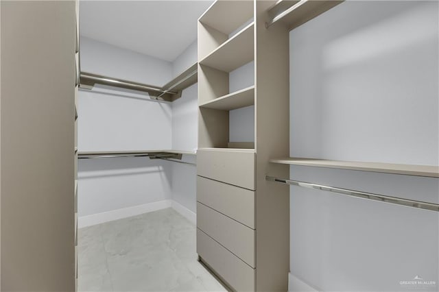 view of walk in closet