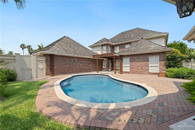 5501 N 1st Ln, Mcallen, TX 78504 - view of swimming pool with a gate, a patio, and a pergola
