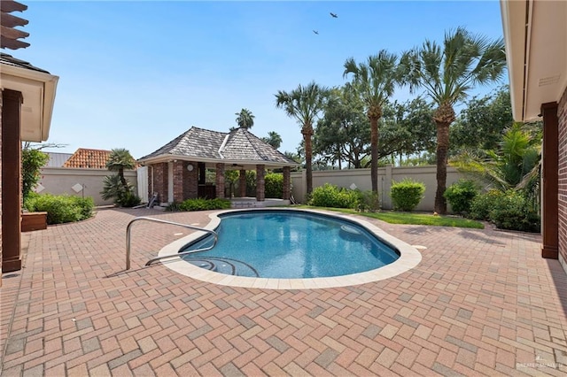 5501 N 1st Ln, Mcallen, TX 78504 - view of pool featuring a gazebo, a fenced backyard, and a patio