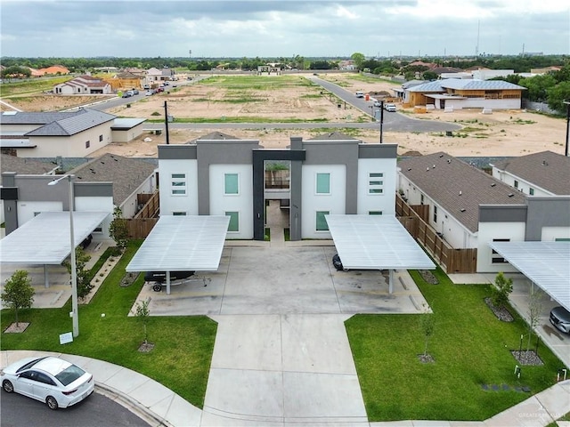 aerial view with a residential view