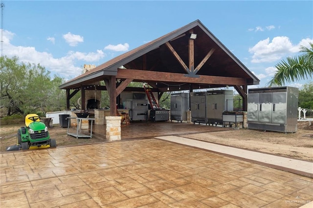 view of patio with a gazebo