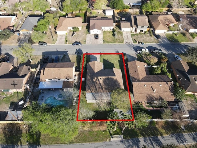 birds eye view of property featuring a residential view