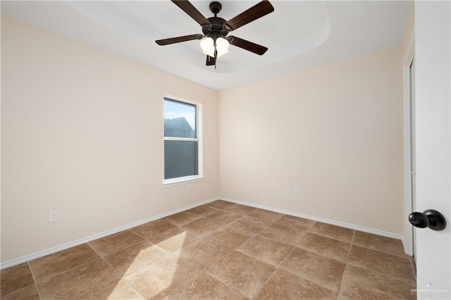 spare room featuring ceiling fan