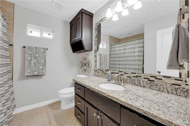 3601 Stratosphere Dr, Edinburg, TX 78539 - bathroom featuring vanity, a shower with curtain, and tile patterned floors