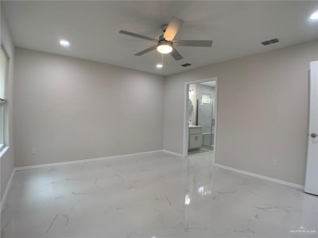 empty room with ceiling fan