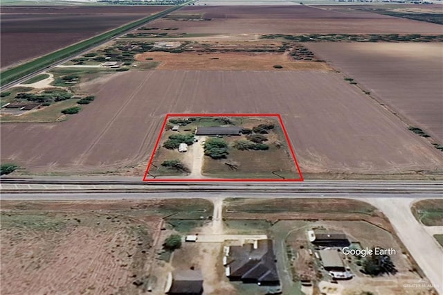 21890 Fm 508, Harlingen, TX 78550 - aerial view of property and surrounding area with property boundaries highlighted