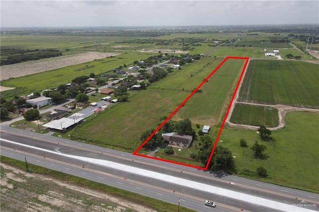 aerial view featuring a rural view