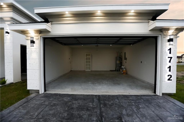 garage with water heater