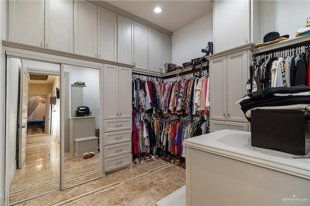 view of walk in closet