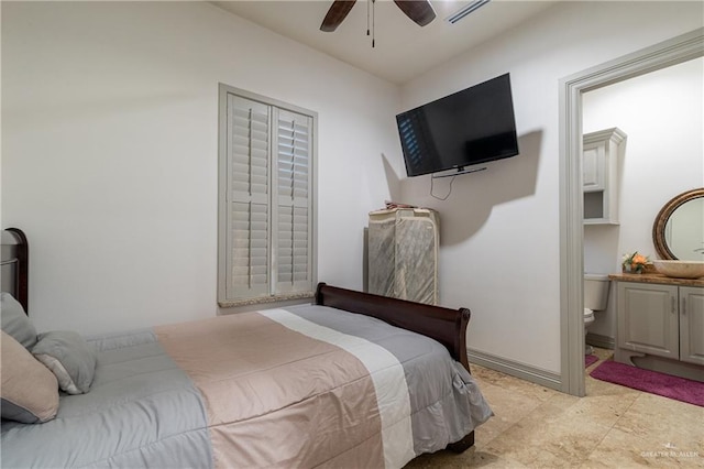 bedroom with a ceiling fan