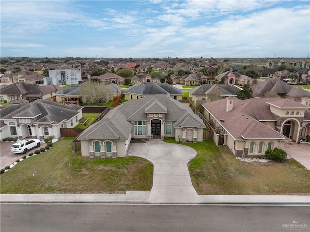 aerial view with a residential view