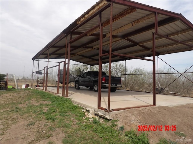 view of car parking featuring a carport