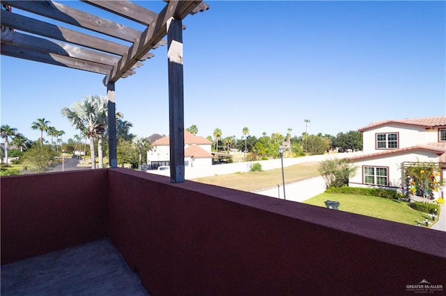 balcony with a pergola