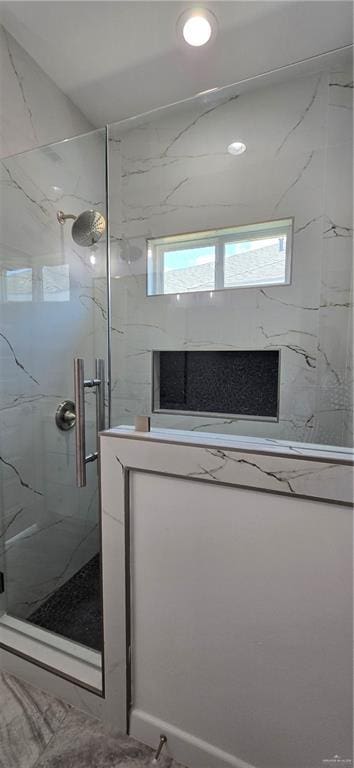 3808 Revilla St, Edinburg, TX 78542 - full bath with marble finish floor and a marble finish shower