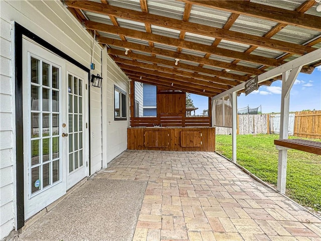 view of patio / terrace featuring french doors