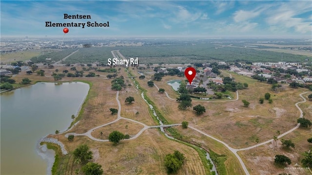412 Sabine Ct, Mission, TX 78572 - aerial overview of property's location featuring a nearby body of water