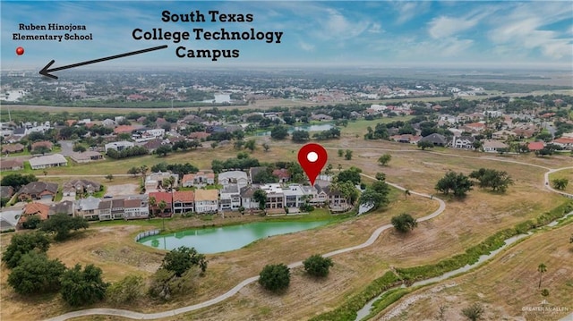 412 Sabine Ct, Mission, TX 78572 - aerial view of residential area featuring a nearby body of water