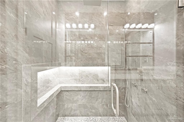 3313 Showboat Dr, Edinburg, TX 78541 - bathroom featuring a marble finish shower