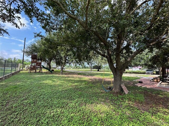 view of yard with a playground