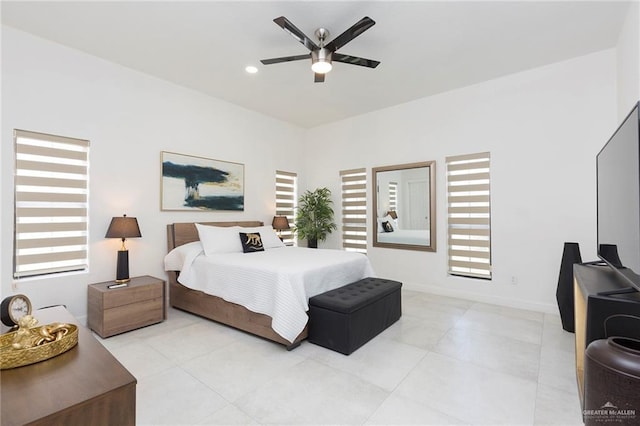 bedroom with ceiling fan