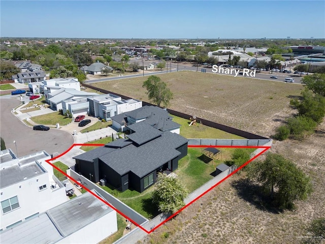 bird's eye view with a residential view