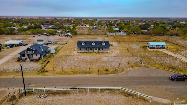 aerial view featuring a rural view