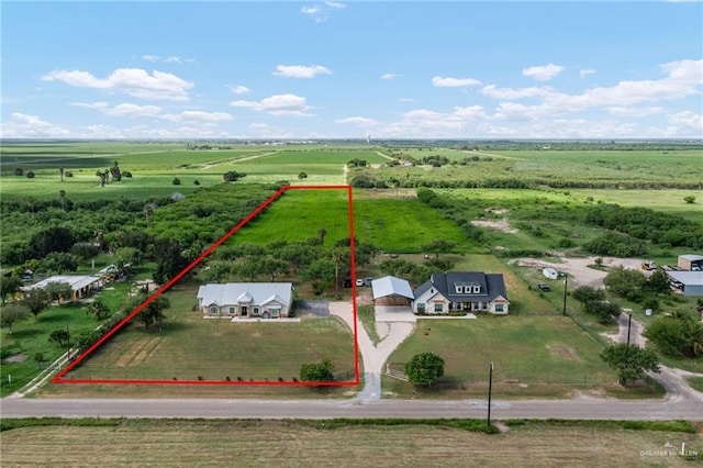 9541 Charles Green Rd, Edcouch, TX 78538 - overview of rural landscape with property parcel outlined