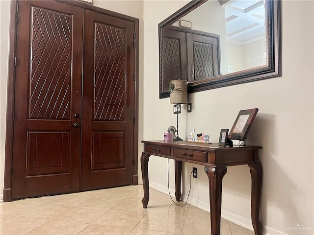 view of tiled entrance foyer