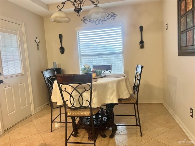 view of tiled dining room