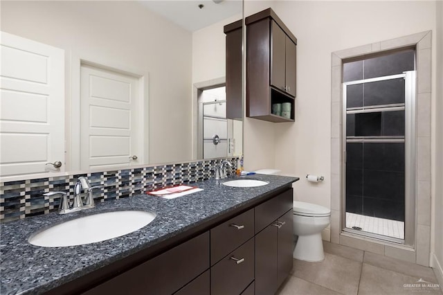 3011 S L Ln Unit B, Mcallen, TX 78503 - bathroom with a stall shower, double vanity, and toilet