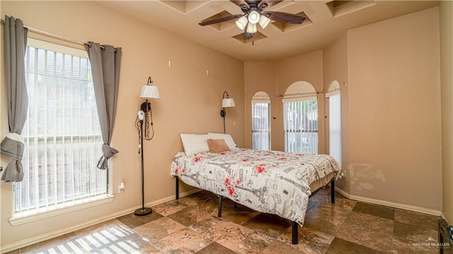 2904 Victoria St, Hidalgo, TX 78557 - bedroom with stone finish flooring and a ceiling fan