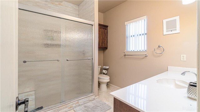2904 Victoria St, Hidalgo, TX 78557 - bathroom with vanity, a shower stall, and tile patterned floors