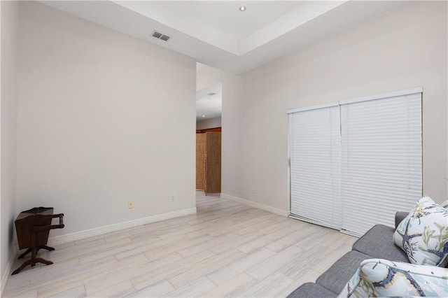 living area featuring light hardwood / wood-style floors