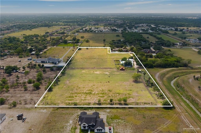 aerial view with a rural view