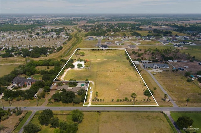 drone / aerial view with a rural view