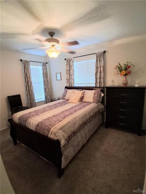 613 W Sprague St, Edinburg, TX 78539 - bedroom with carpet floors and a ceiling fan