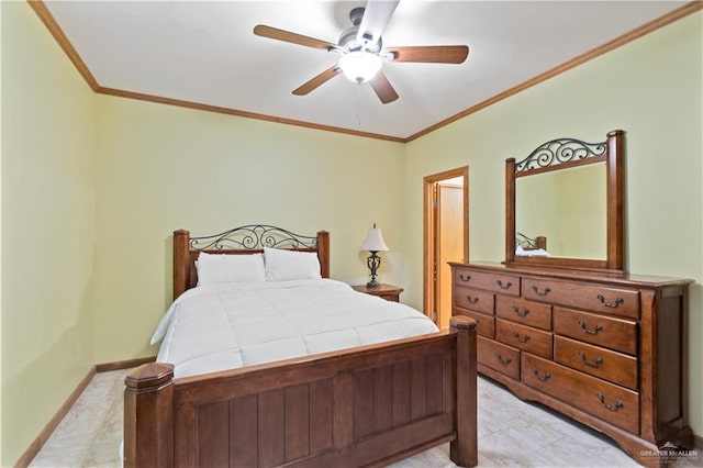 27101 N State Highway 345, San Benito, TX 78586 - bedroom with crown molding and a ceiling fan