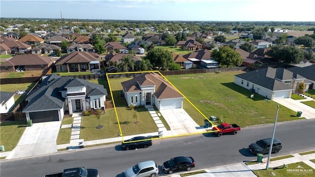 aerial view with a residential view