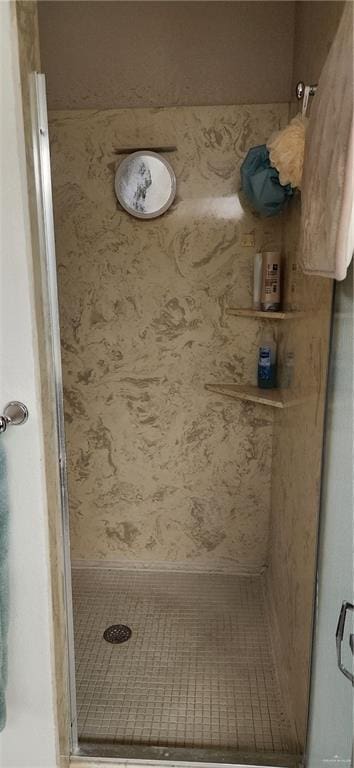 bathroom with a shower