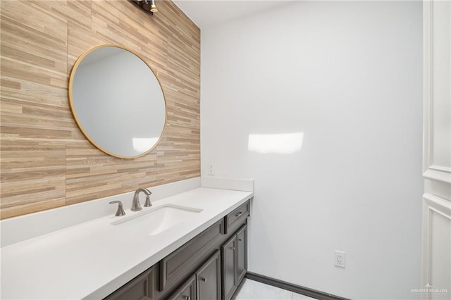 2115 S 3rd St, Mcallen, TX 78503 - bathroom featuring vanity and tasteful backsplash