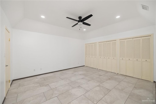2115 S 3rd St, Mcallen, TX 78503 - unfurnished bedroom with multiple closets, recessed lighting, and ceiling fan