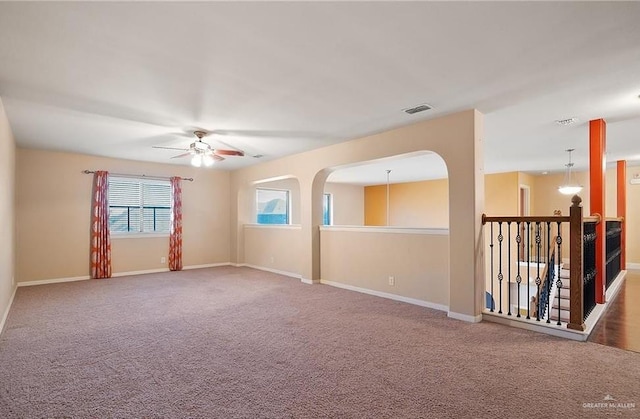 1915 Bunting Ln, Mission, TX 78572 - unfurnished room with a ceiling fan and carpet floors