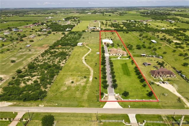 drone / aerial view featuring a rural view