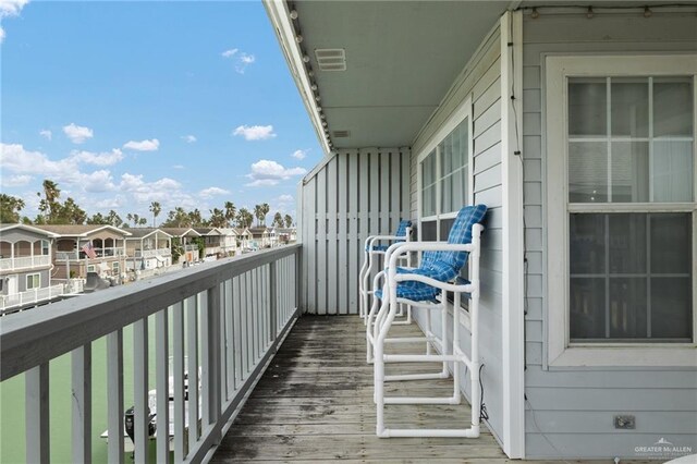 balcony with a residential view