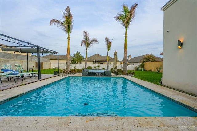 view of pool featuring a fenced backyard and a fenced in pool