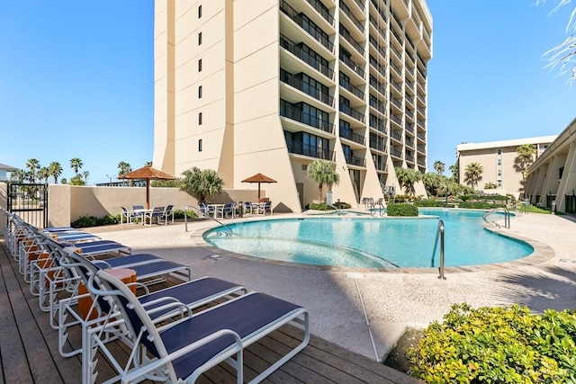 view of pool with a patio