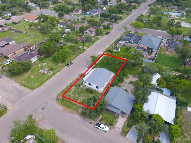 421 W Champion St, Edinburg, TX 78539 - aerial view of residential area with property parcel outlined
