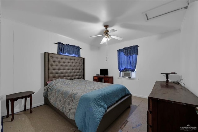 421 W Champion St, Edinburg, TX 78539 - bedroom featuring cooling unit, attic access, and a ceiling fan